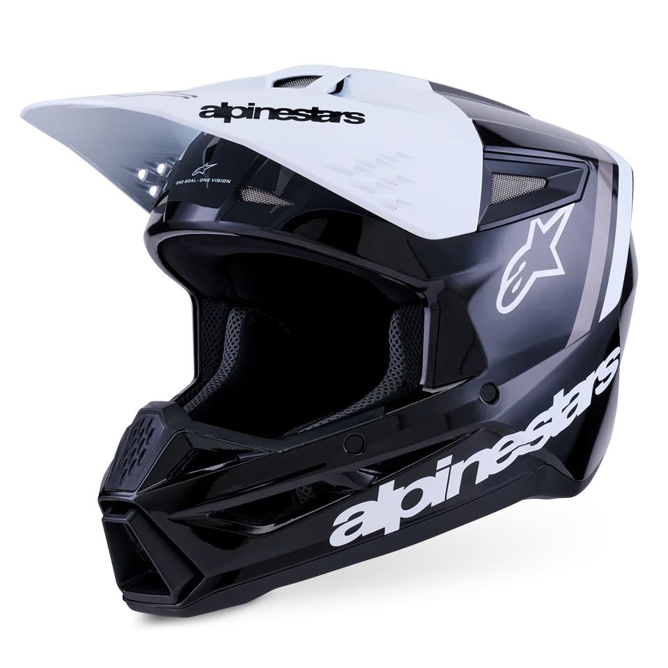 Alpinestars 2026 SM3 Radium Motocross Helmet Black White Grey